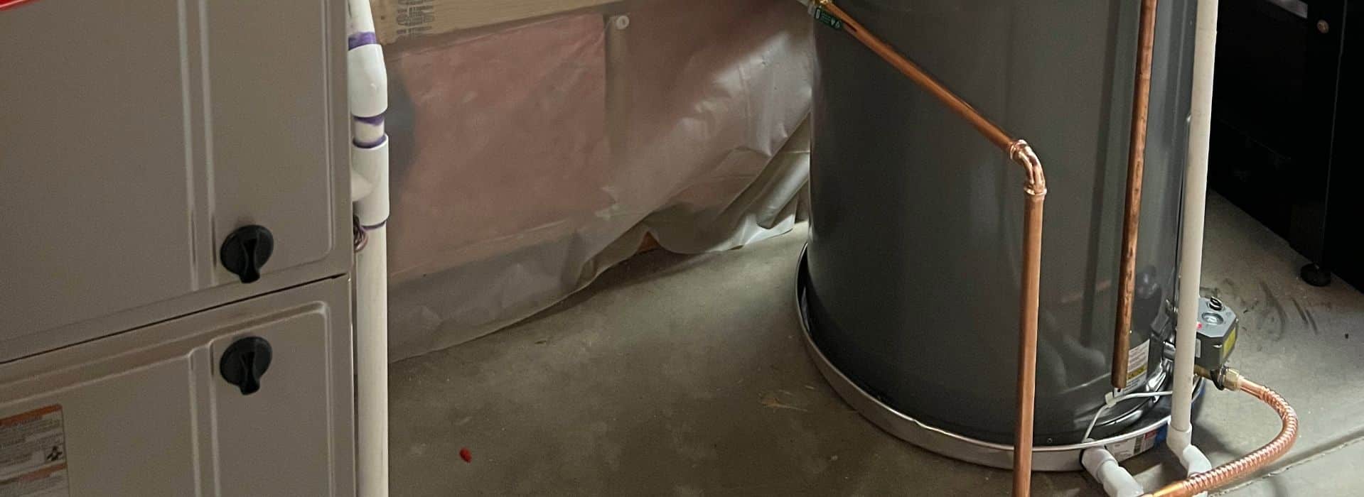 Basement furnace and hot water heater unit